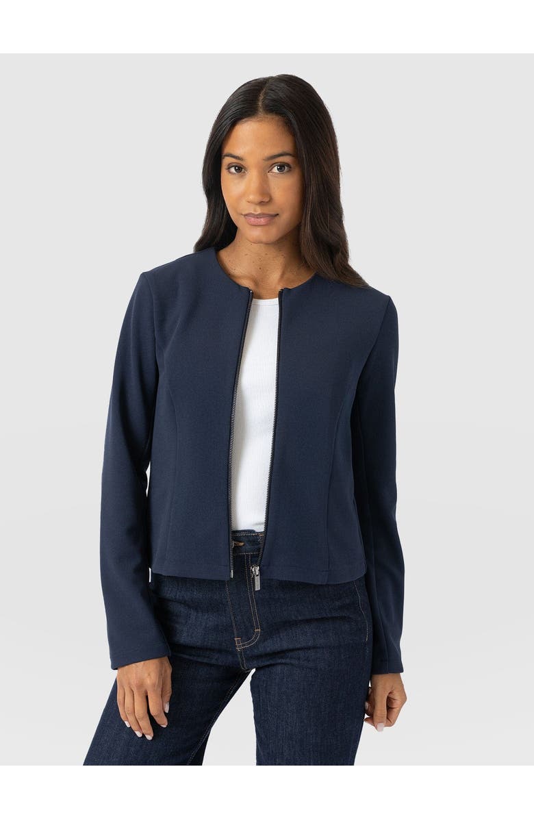 Saint + Sofia Florence Jacket, Alternate, color, Navy