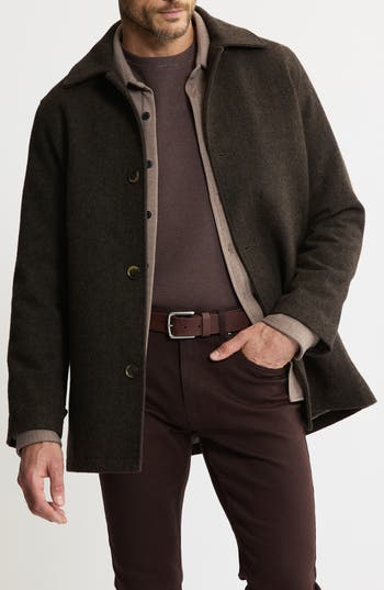 Jachs Herringbone Coat In Brown