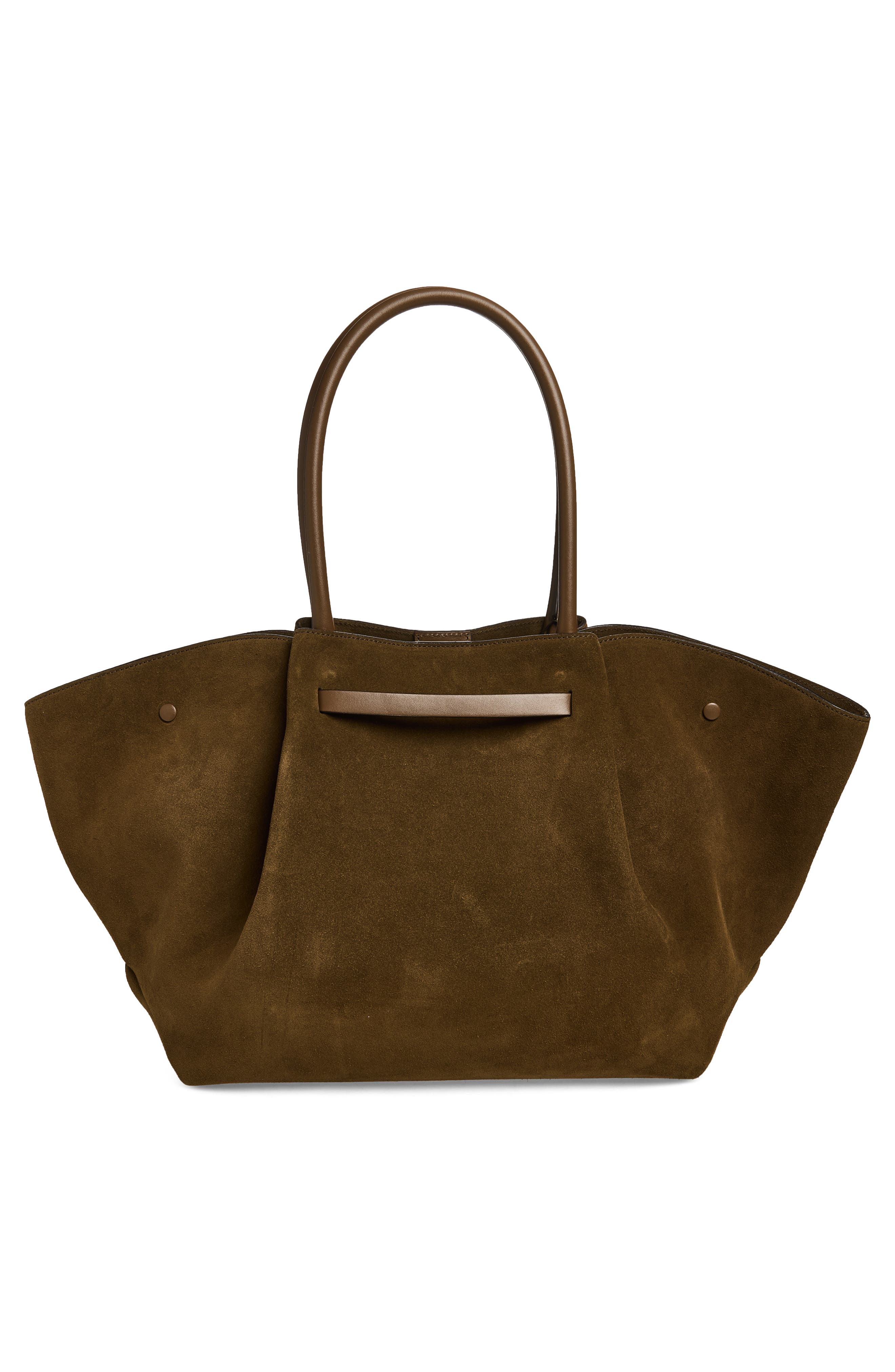 New York Leather East/West Tote, Alternate, color, SALT PEPPER/ MOCHA