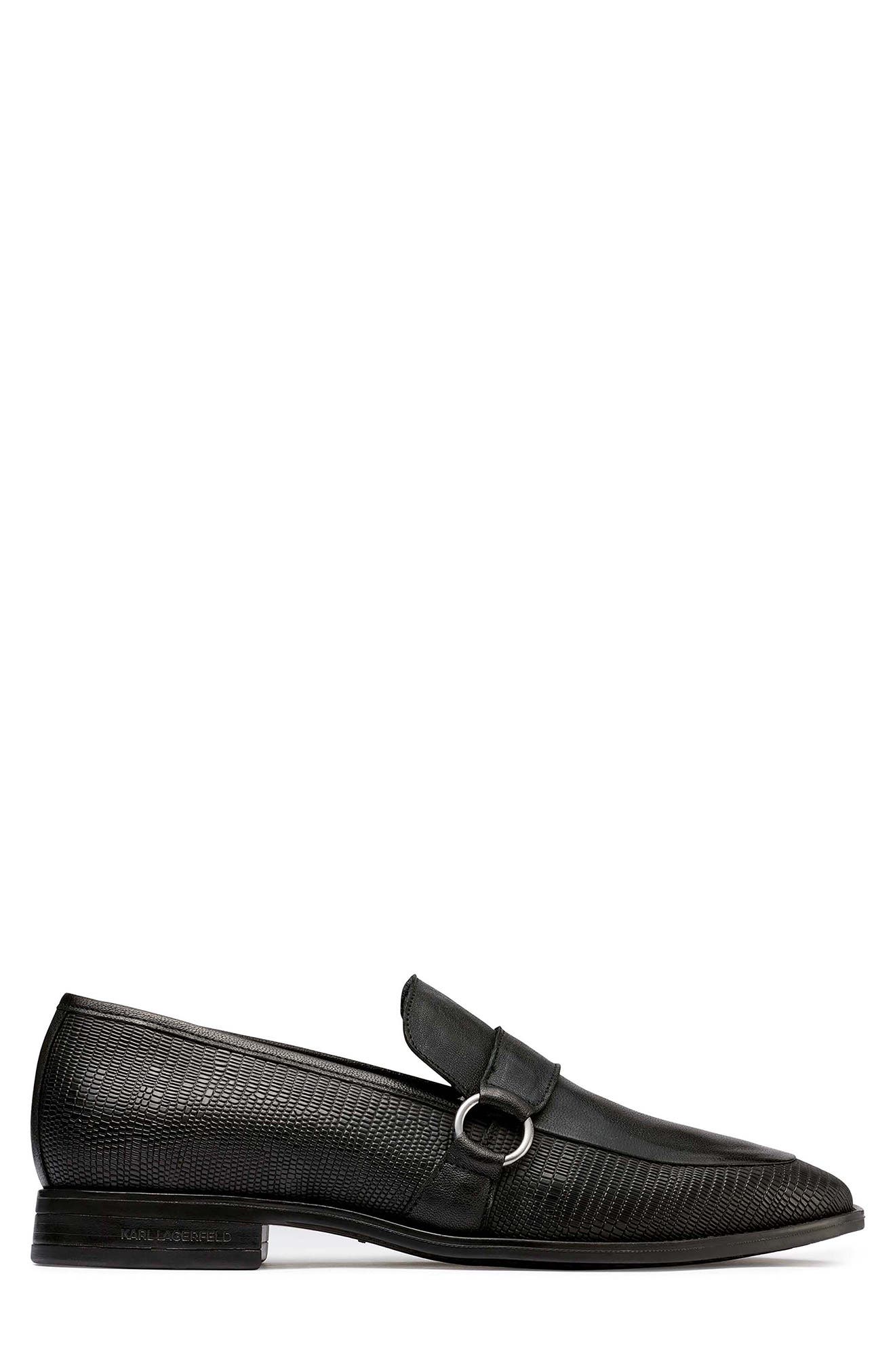 KARL LAGERFELD PARIS Embossed Leather Bit Loafer, Alternate, color, 