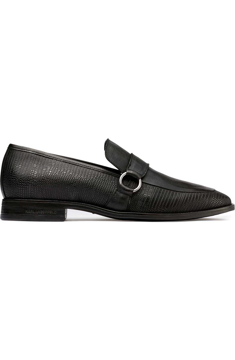 KARL LAGERFELD PARIS Embossed Leather Bit Loafer, Alternate, color,