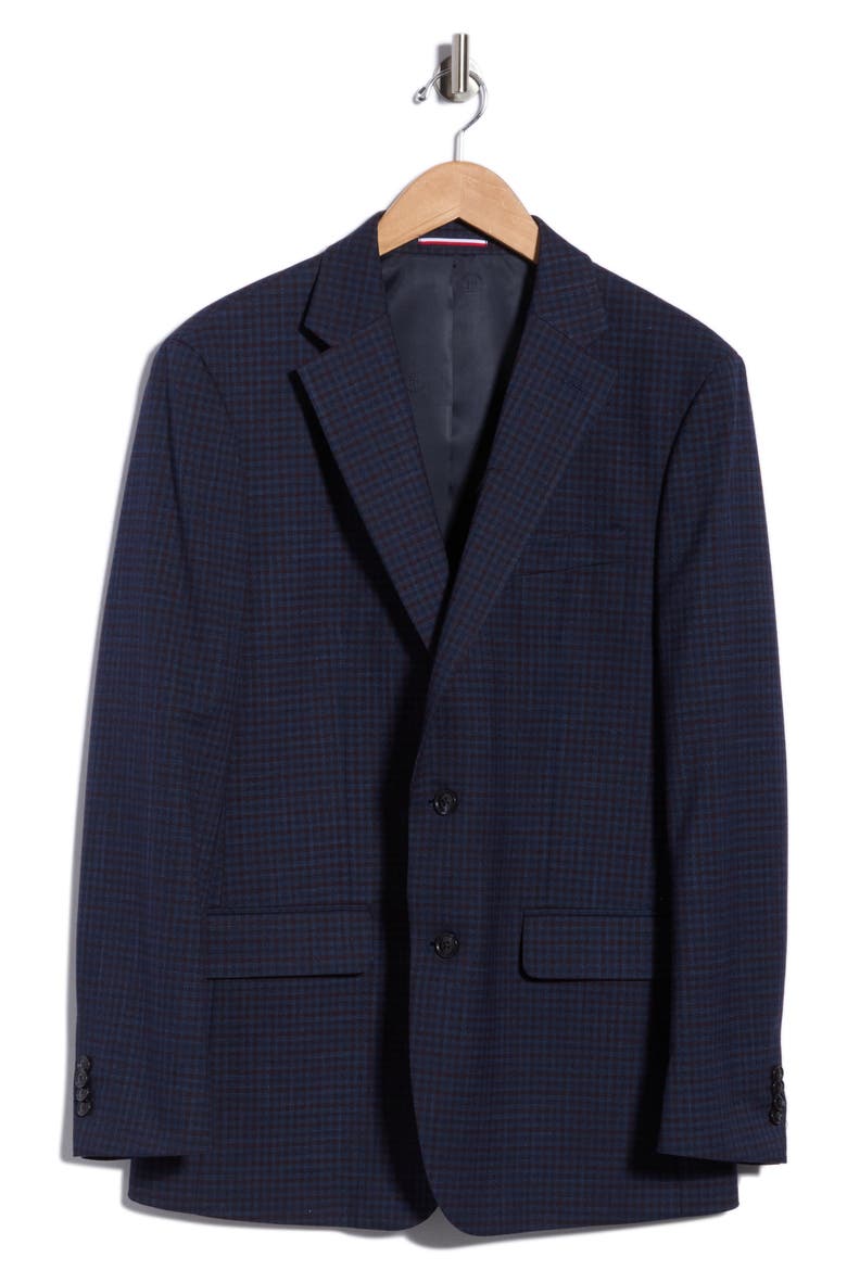 Check Notch Lapel Sport Coat, Alternate, color, BLUE/ WINE CHECK