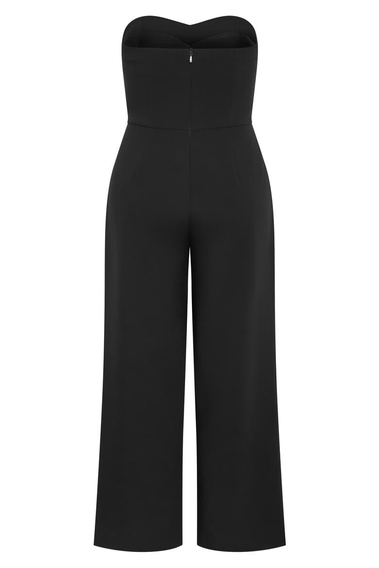 Alexi Strapless Jumpsuit, Alternate, color, BLACK