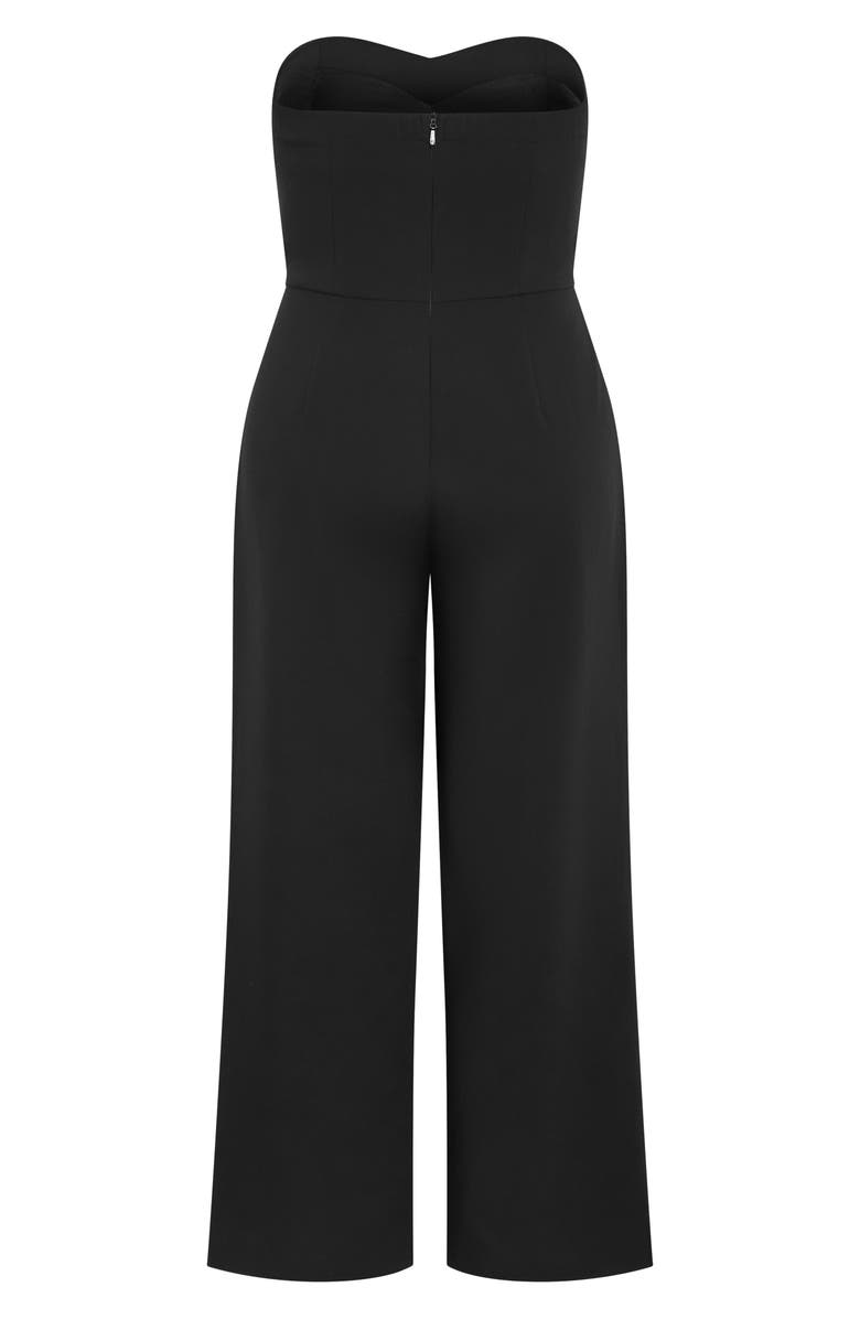City Chic Alexi Strapless Jumpsuit, Alternate, color, Black