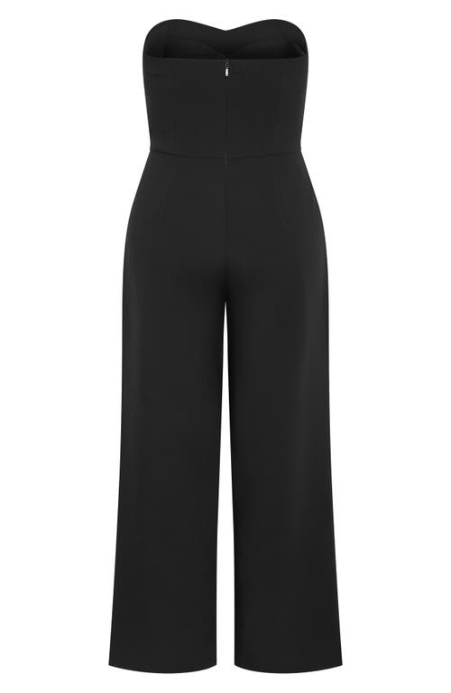 City Chic Alexi Strapless Jumpsuit In Black