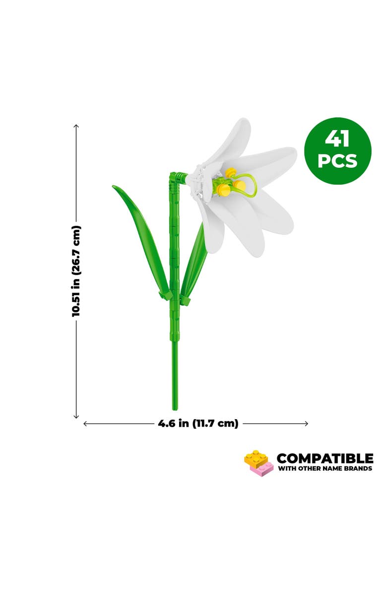 Brickcraft Bricktanicals Trumpet Lilly Building Set, Alternate, color, White