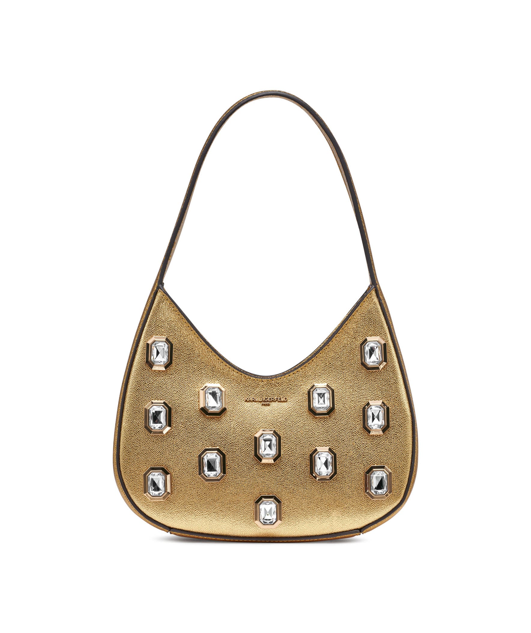 KARL LAGERFELD PARIS Desi Hobo Bag in Metallic Gold 