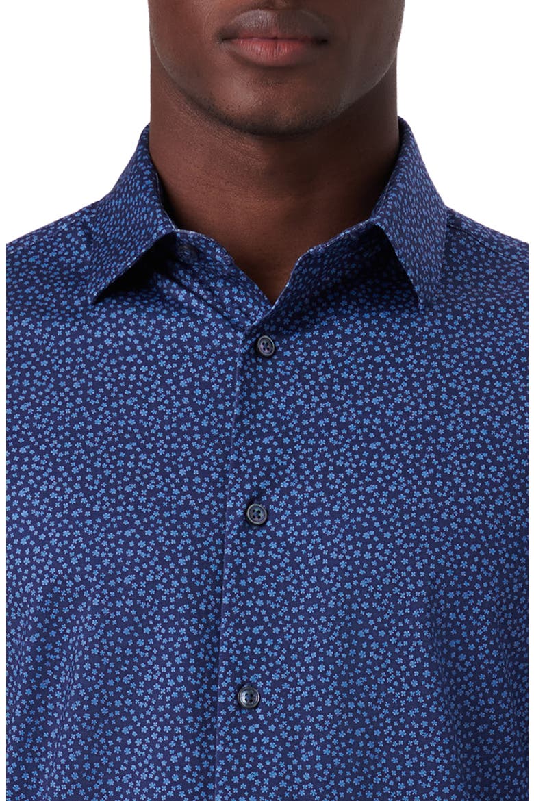 James OoohCotton® Floral Button-Up Shirt, Alternate, color, NAVY