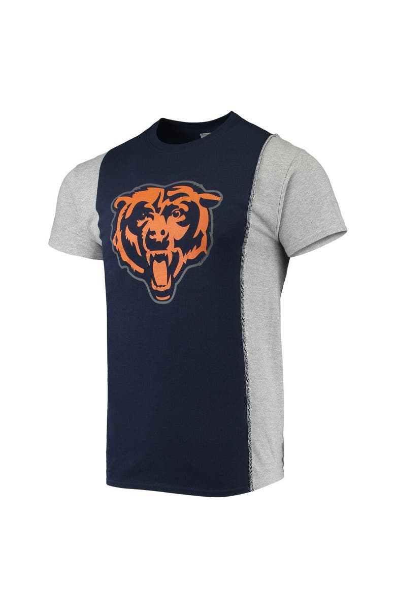REFRIED APPAREL Men's Refried Apparel Navy/Heathered Gray Chicago Bears Sustainable Split T-Shirt, Alternate, color, Navy