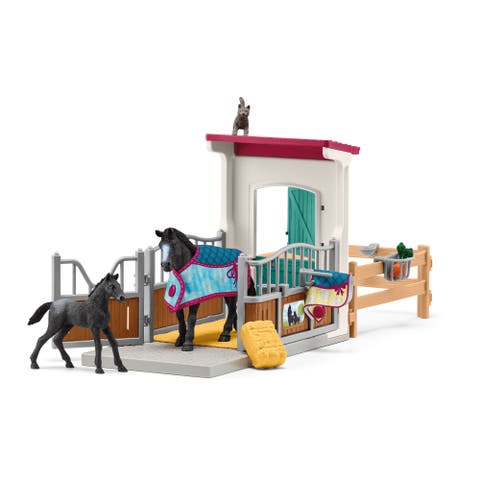 Horse Club Horse Box With Mare & Foal, 34 Piece Playset
