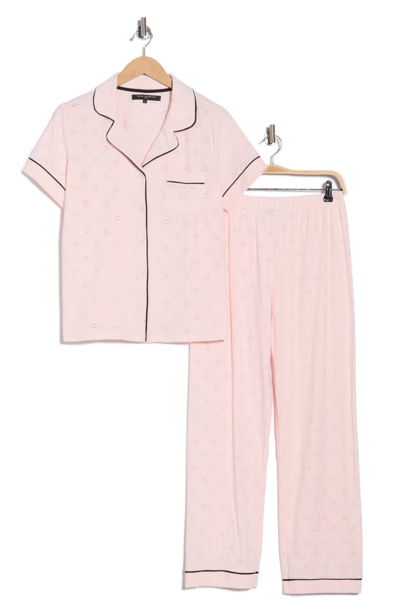 French Connection Eyelet Short Sleeve Pajamas, Alternate, color, Heavenly Pink