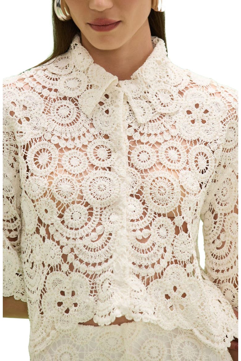 Gal Embroidery Top, Alternate, color, OFF WHITE