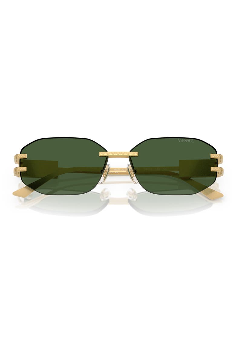 58mm Oval Sunglasses, Alternate, color, GOLD / DARK GREEN