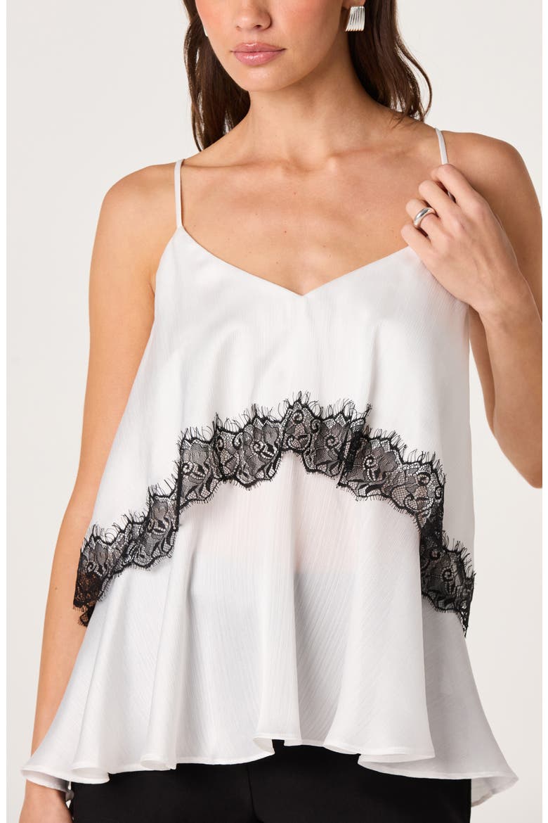 Beara Lace Trim Camisole Shell, Alternate, color, WHITE