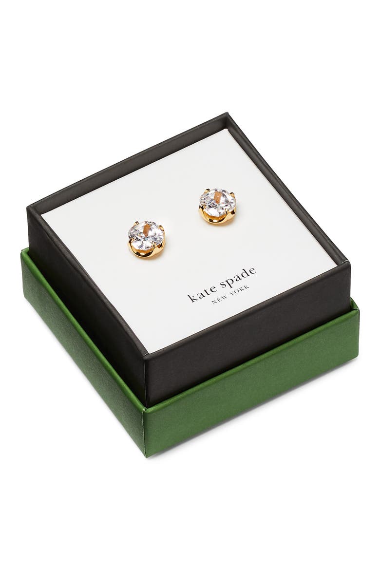 spade flower stud earrings, Main, color, CLEAR