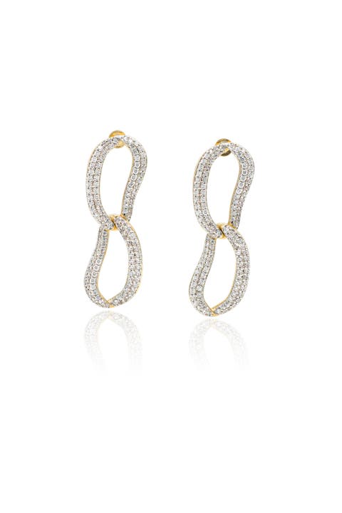 Infinity Pavé Ovate Loop Hoop Earrings