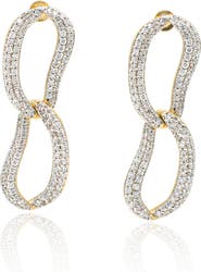 Classicharms Infinity Pavé Ovate Loop Hoop Earrings
