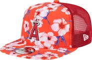 New Era Men's New Era Red Los Angeles Angels Adventure Pattern Golfer Trucker Snapback Hat