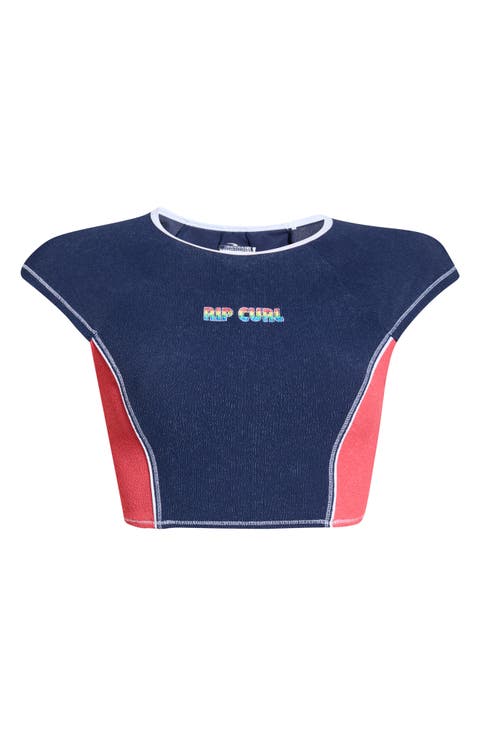 Surf Tide Short Sleeve Crop Rashguard