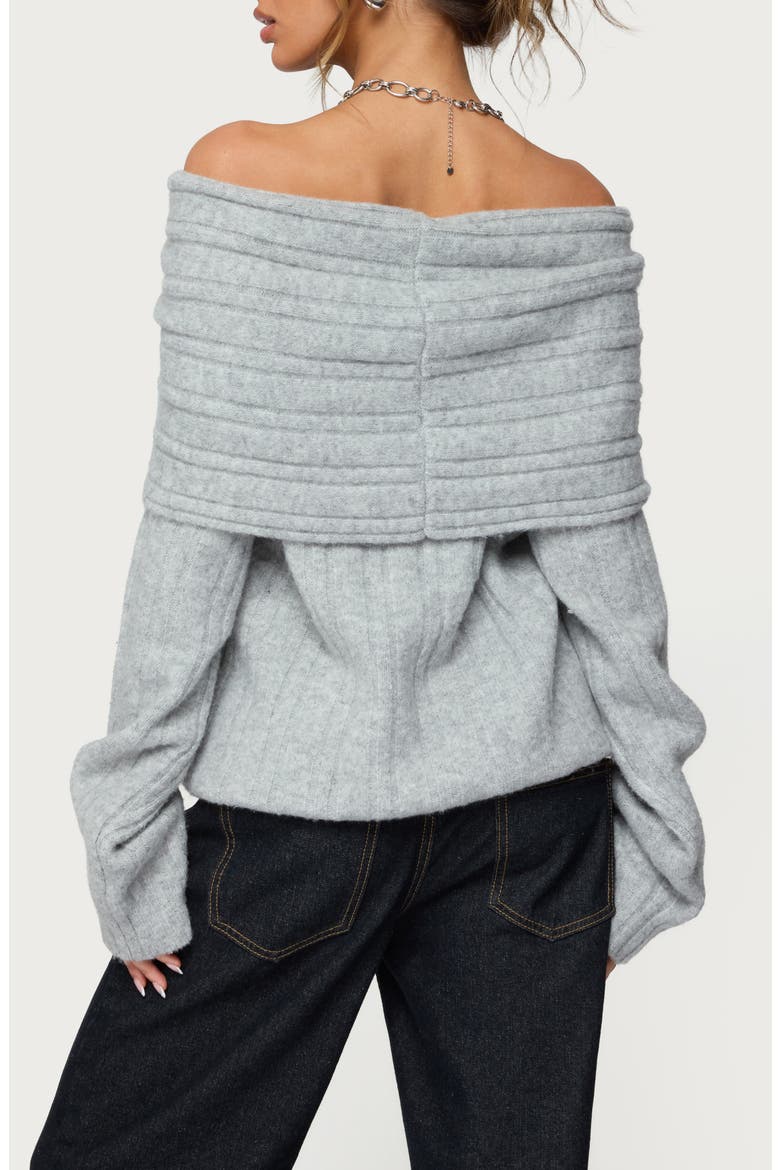 Kadenna Oversize Off the Shoulder Sweater, Alternate, color, LIGHT-GRAY-MELANGE