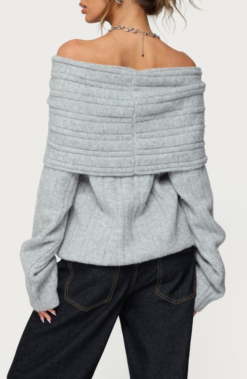 Edikted Kadenna Oversize Off The Shoulder Sweater In Blue