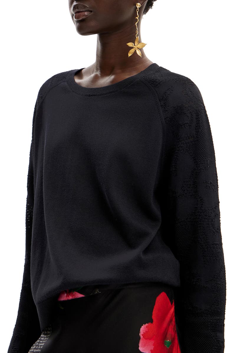 Desigual Jers Nicole Floral Sleeve Sweatshirt, Alternate, color, 