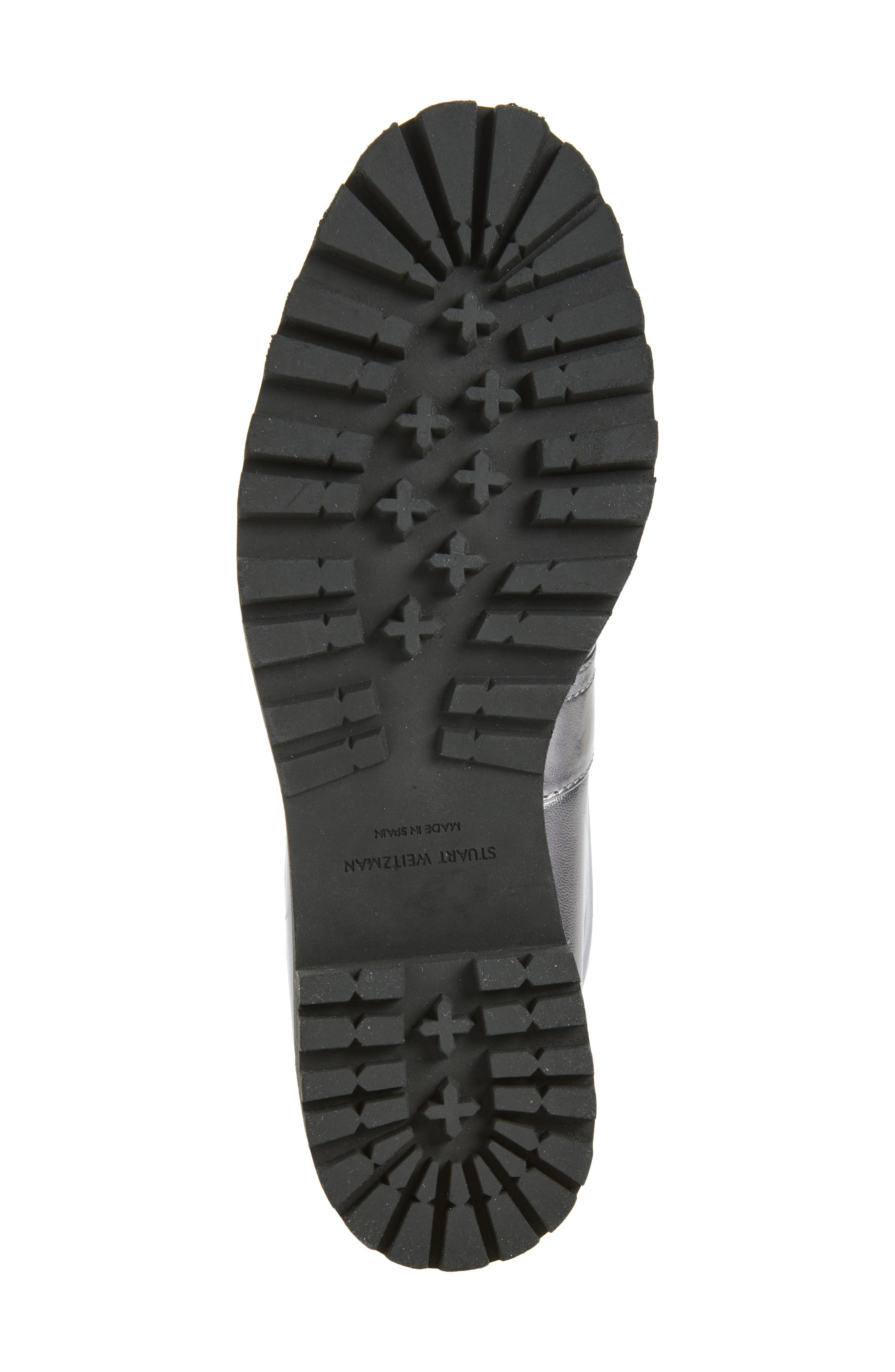 Pearly Lace-Up Lug Sole Bootie, Alternate, color, GUNMETAL