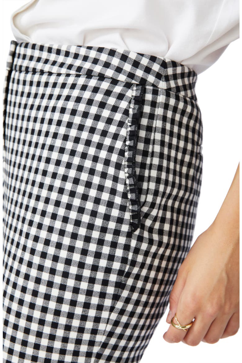 Slim Leg Stretch Gingham Pants, Alternate, color, RICH BLACK