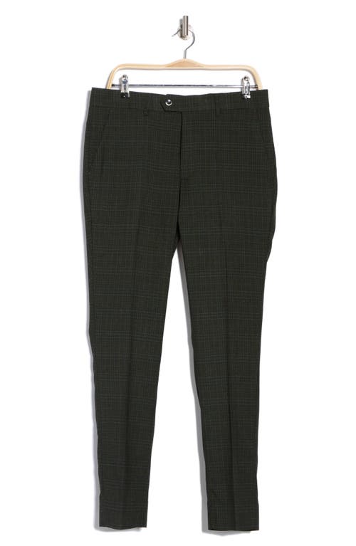 Tahari Plaid Slim Fit Dress Pants In Dark Green