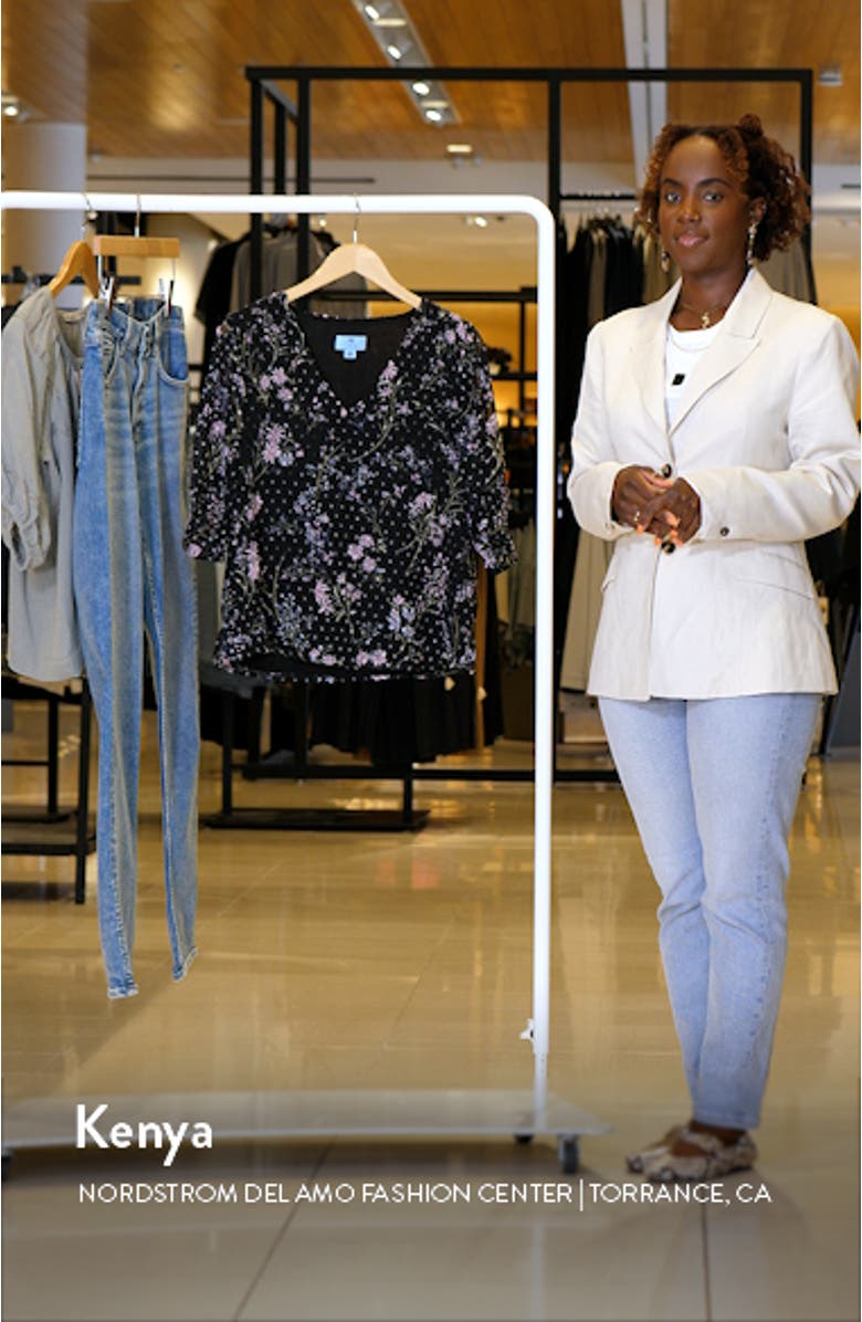 Floral Clip Dot Chiffon Top, sales video thumbnail