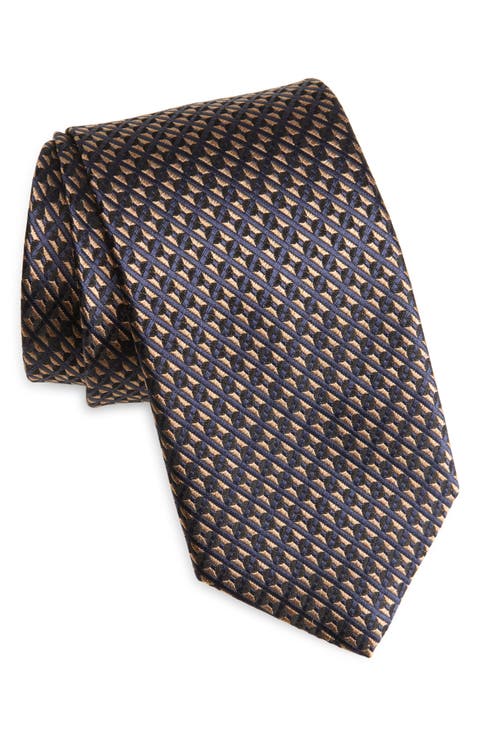 Geometric Pattern Silk Tie