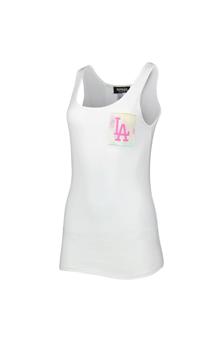 REFRIED APPAREL Women's Refried Apparel White Los Angeles Dodgers Tie-Dye Tank Top, Alternate, color, White
