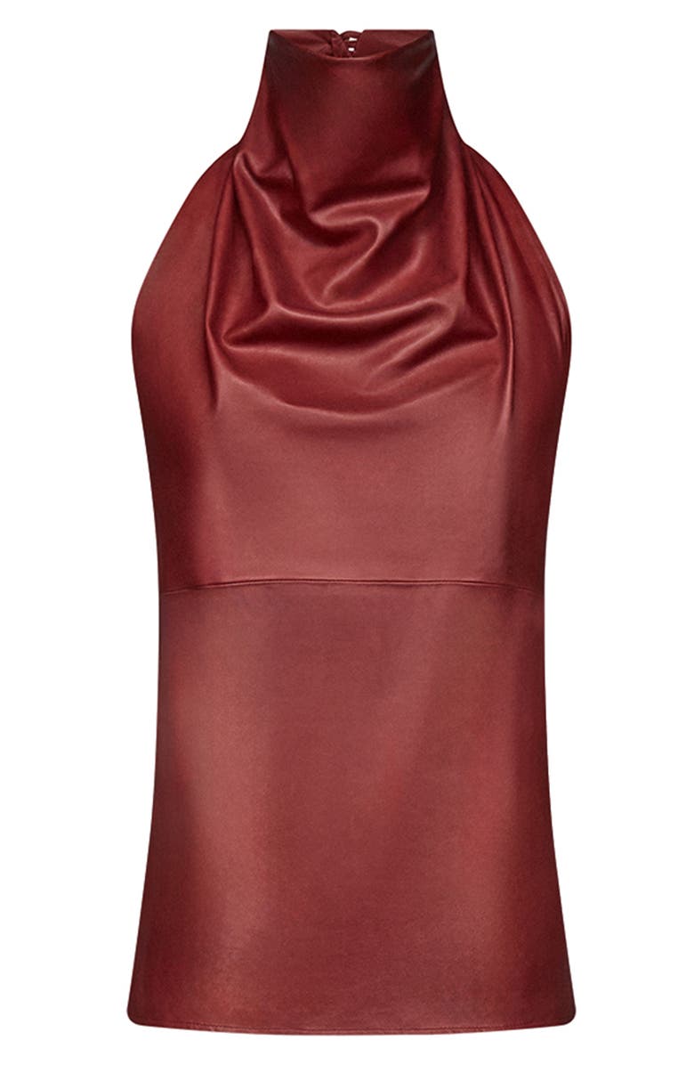 TWP Friday Night Halter Leather Top, Alternate, color, Karanda Red