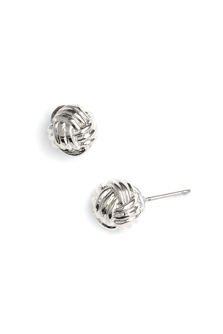 'know the ropes' stud earrings, Main, color, SILVER