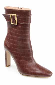 Journee Collection Elaine Croc Embossed Comfort Foam Bootie