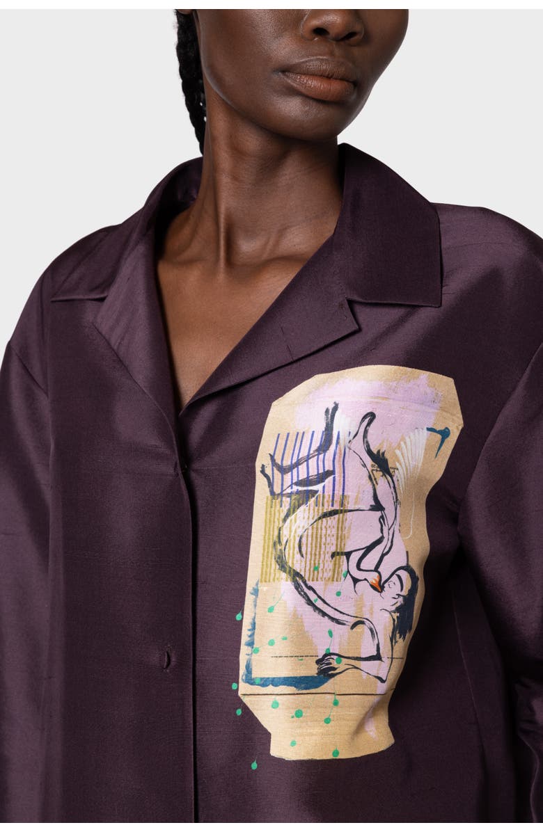 Roksanda Delan Printed Silk Blouse, Alternate, color, Calliope