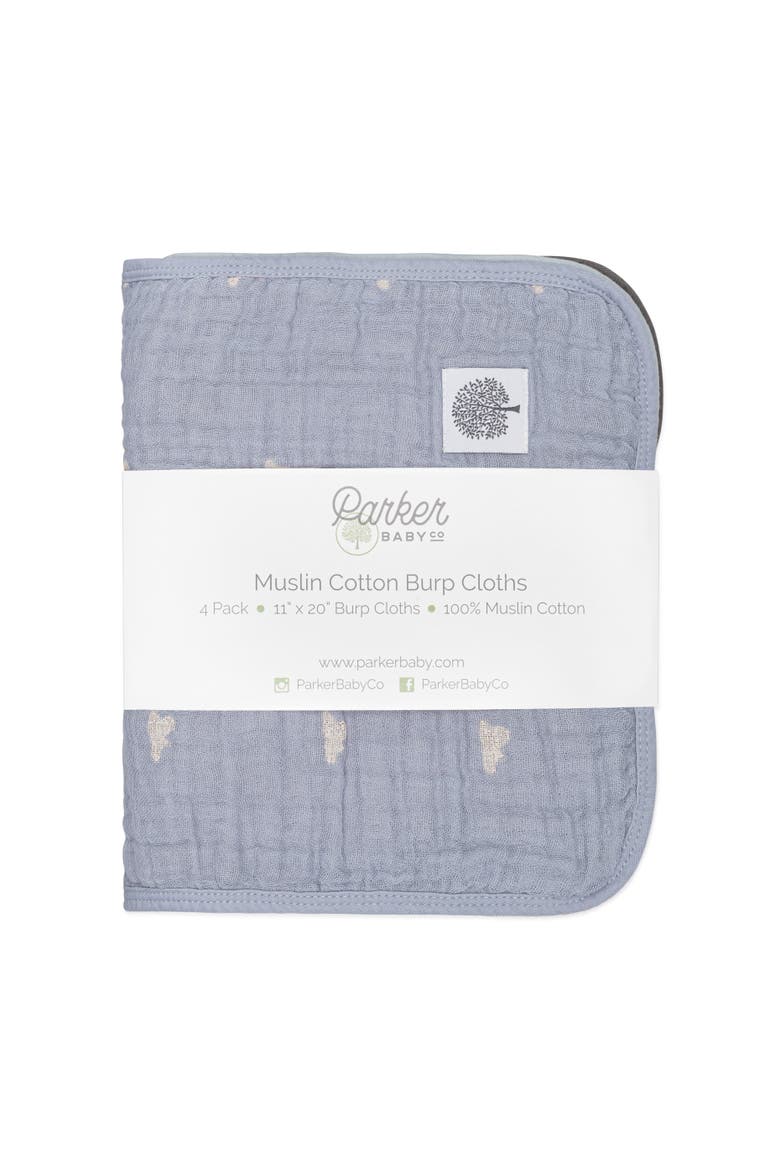 Muslin Burp Cloths, Alternate, color, Cloud