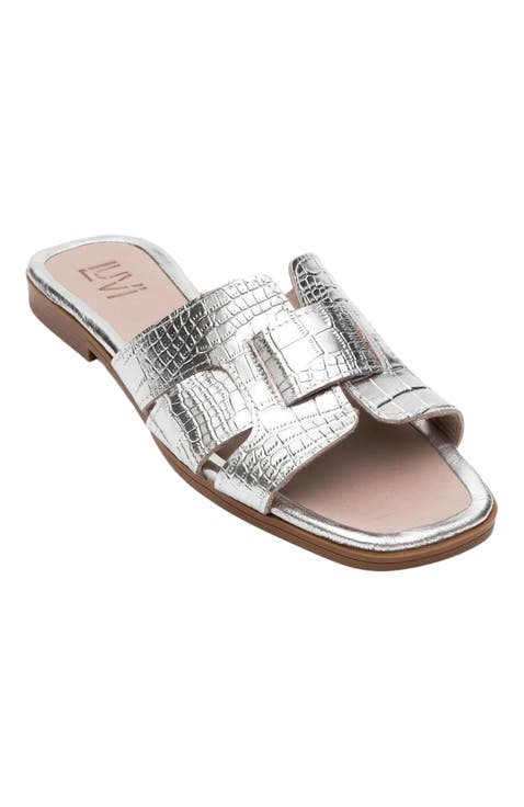 Notre Leather Flat Sandals (Women)