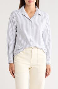 beachlunchlounge Cidney Oversize Cotton Button-Up Shirt