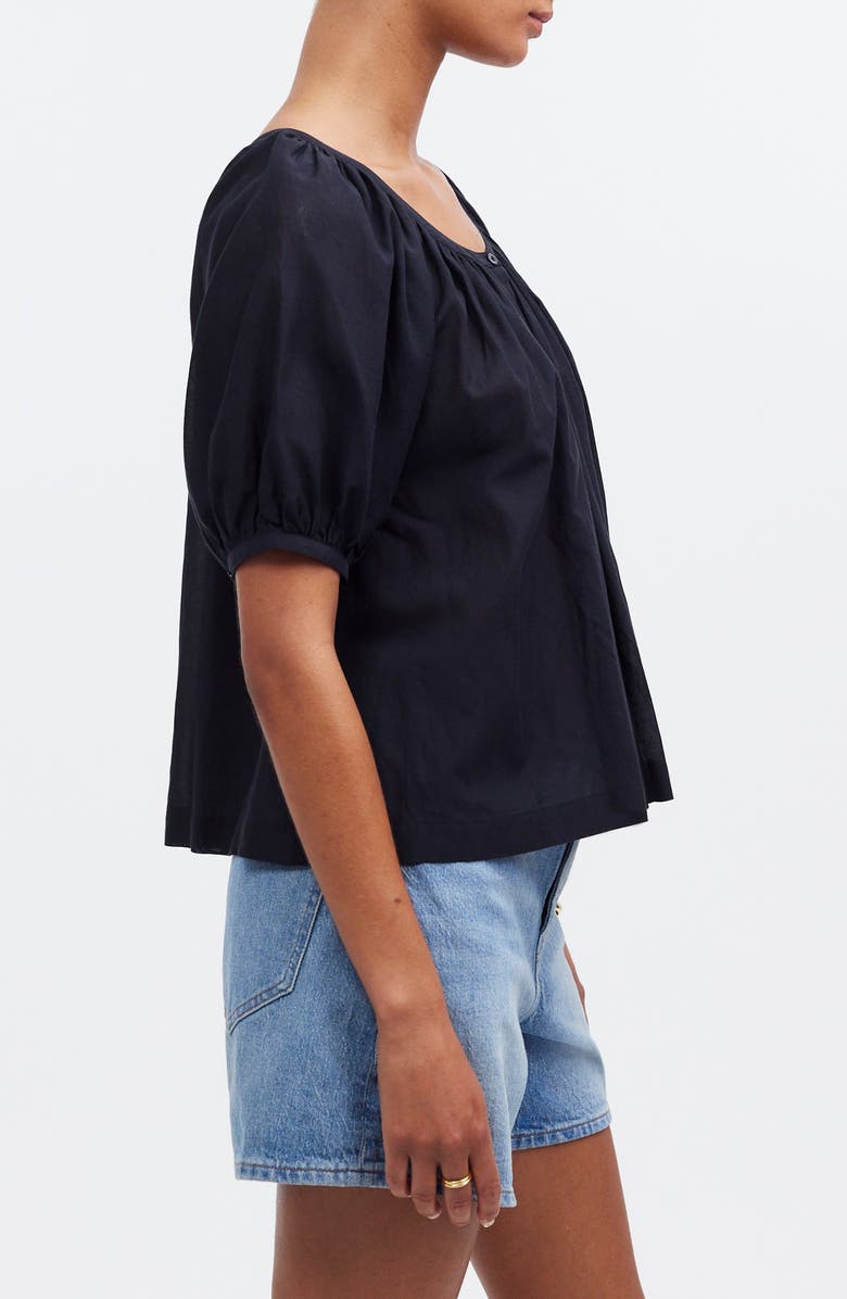 Madewell Puff Sleeve A-Line Cotton Blend Voile Top, Alternate, color, 
