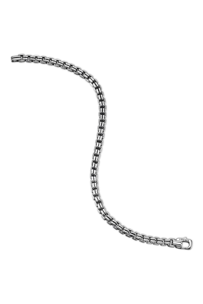 Men's Double Box Chain Bracelet in Sterling Silver, 4mm, Alternate, color, SILVER