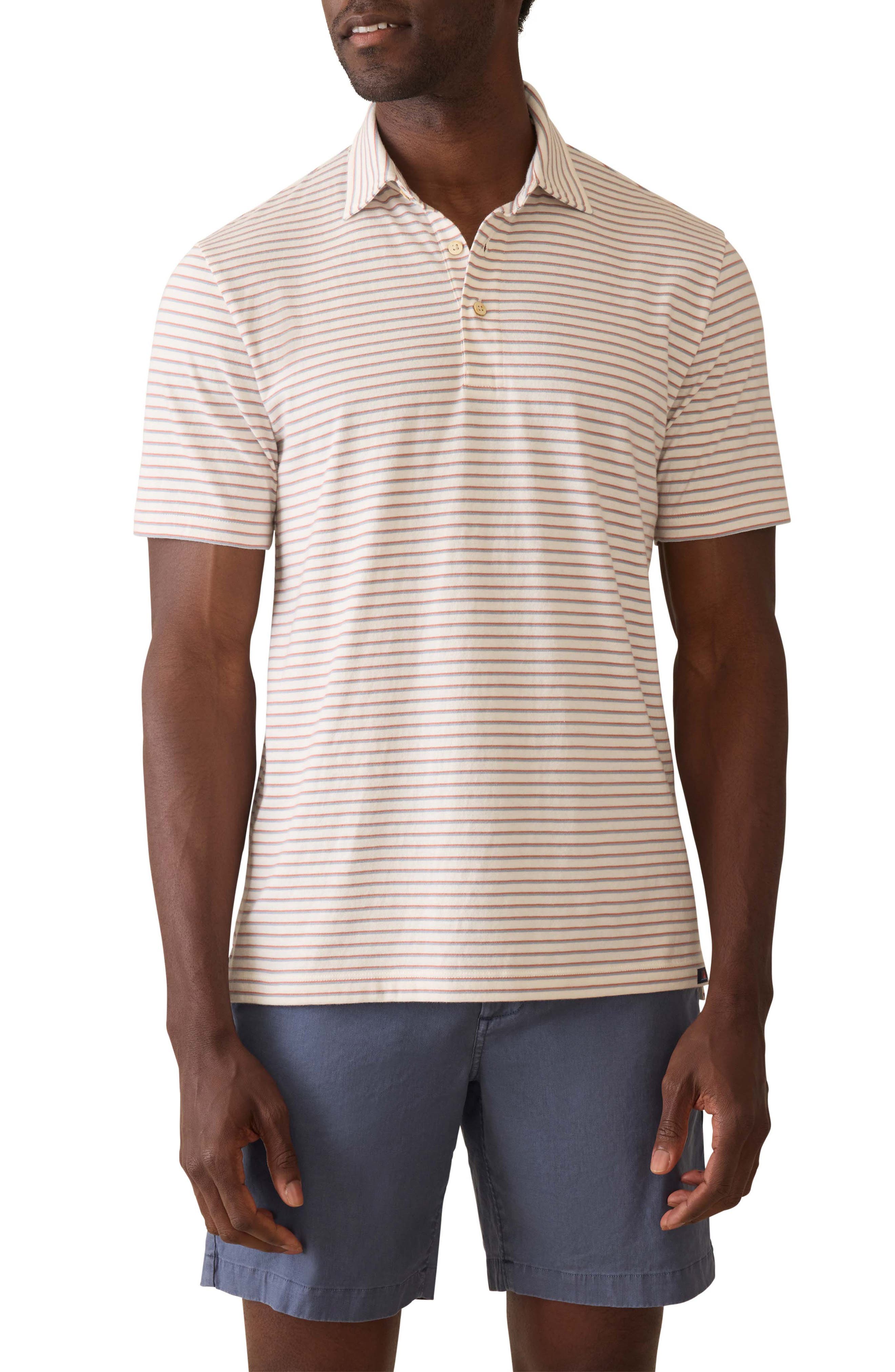 Faherty Retreat Stripe Short Sleeve Polo