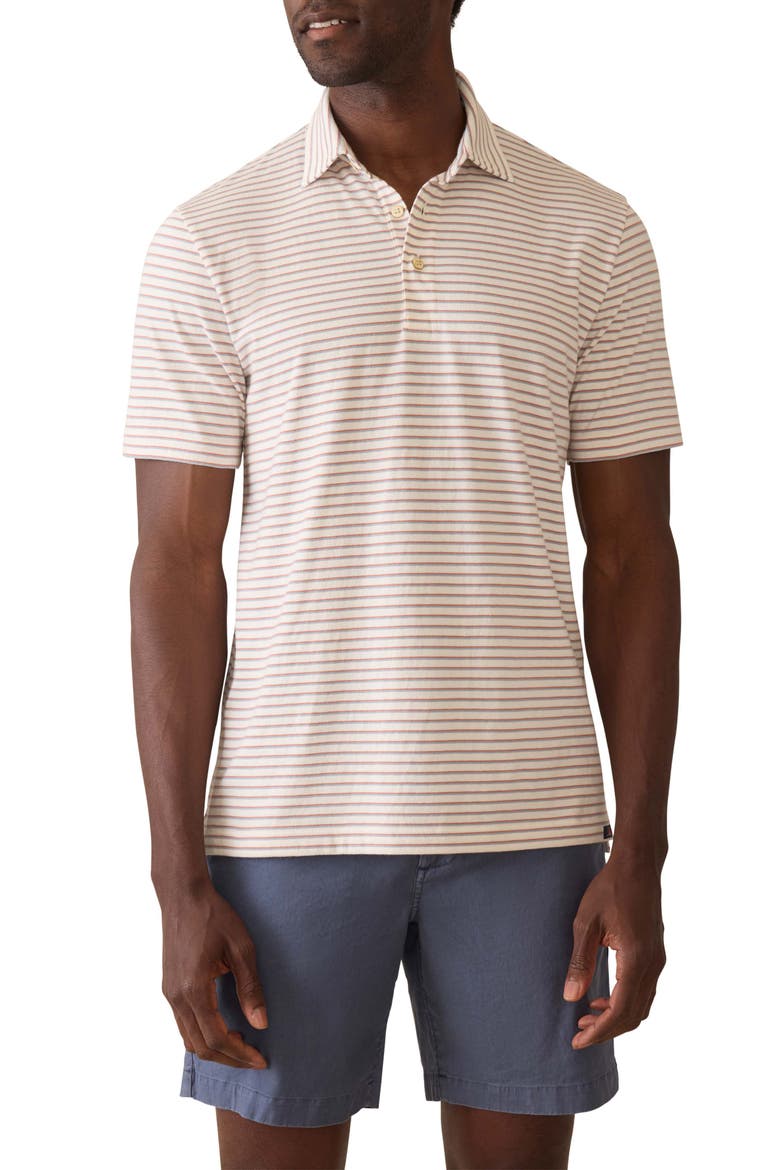 Retreat Stripe Short Sleeve Polo, Main, color, WHITE SUNSET STRIPE