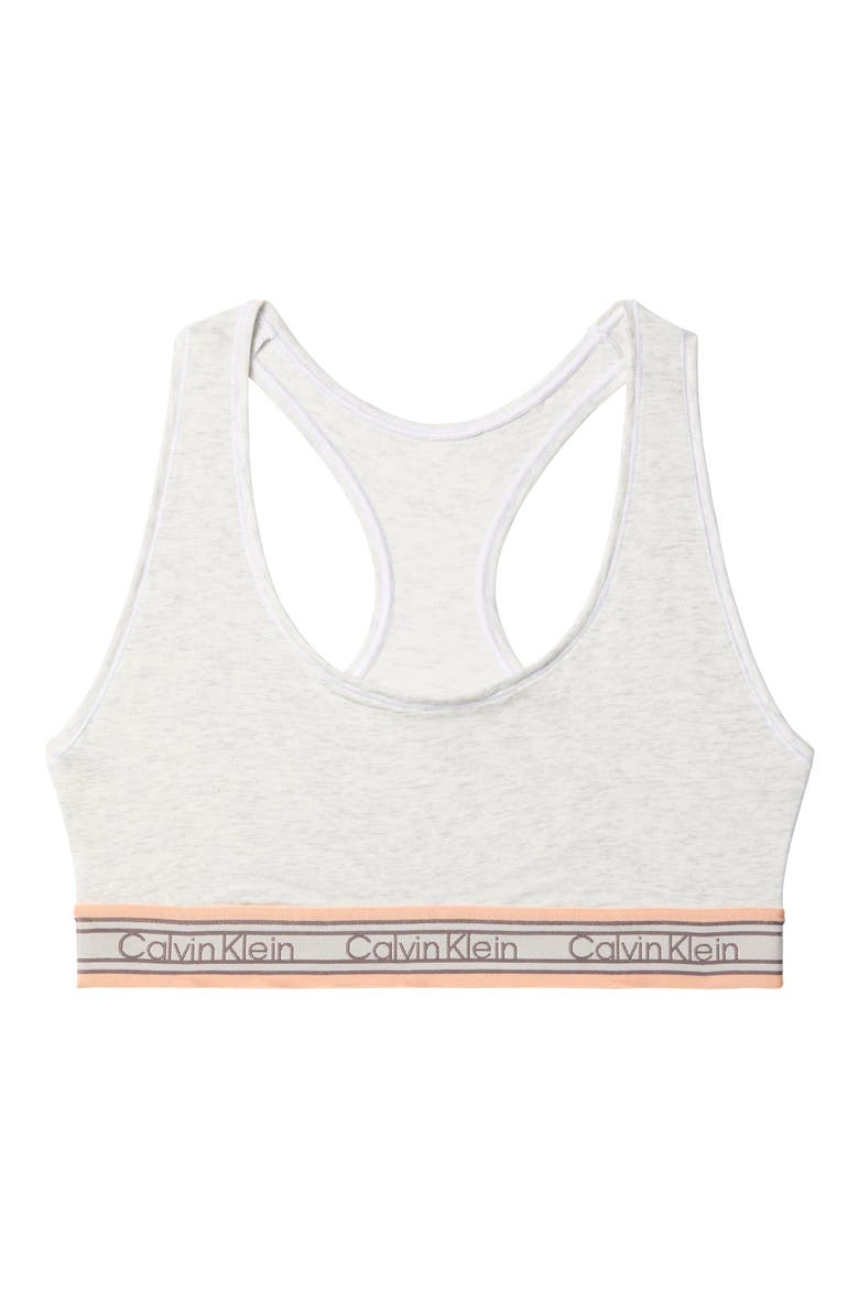 Icon Cotton Blend Bralette, Alternate, color, SNOW HEATHER