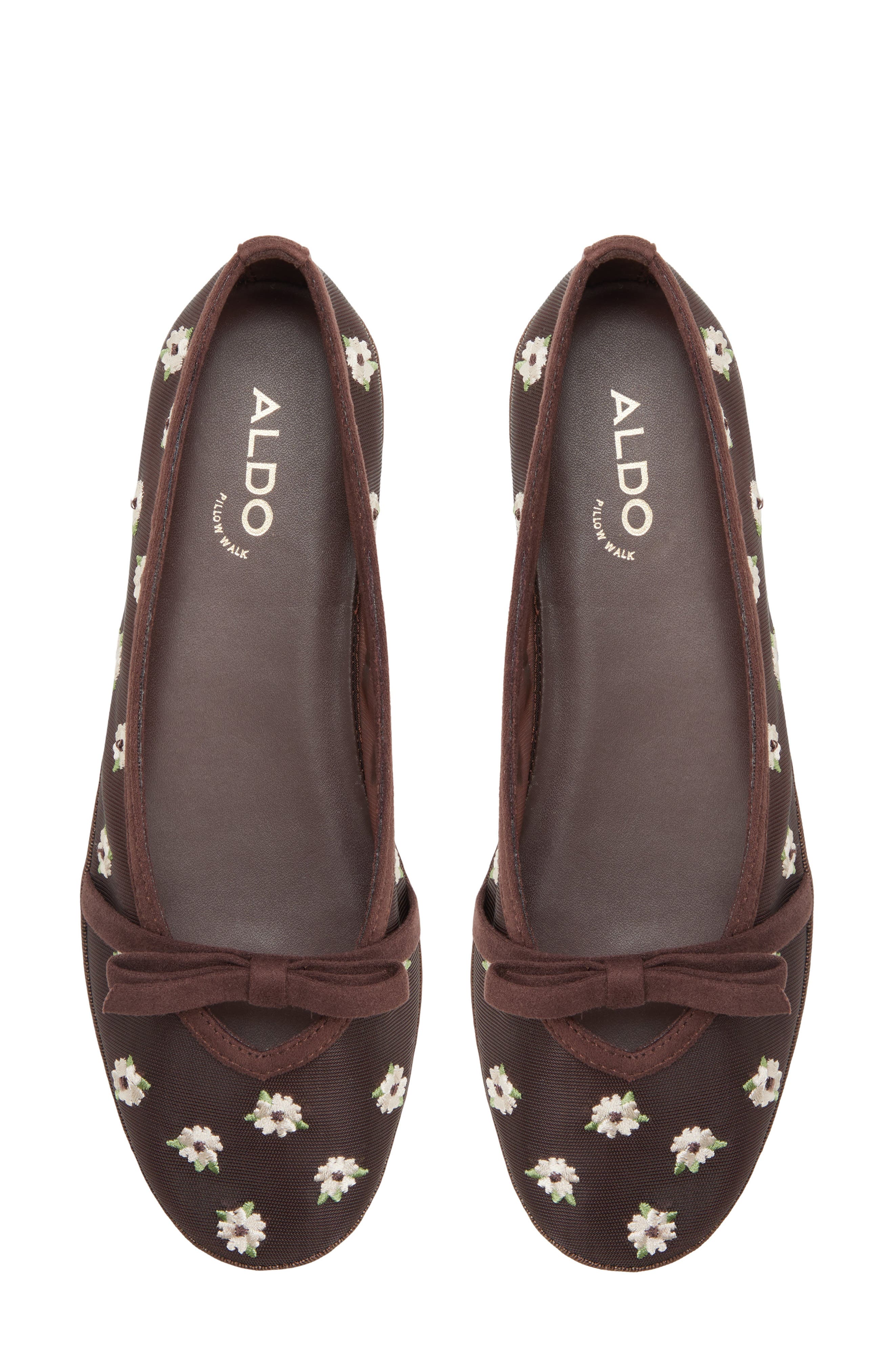 Aurabella Ballet Flat, Alternate, color, BROWN/ FLOWER