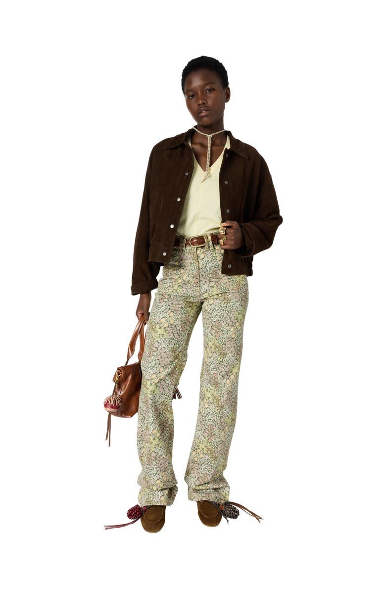 GERARD DAREL Marisa V-Neck Short Sleeve T-Shirt, Alternate, color, Yellow