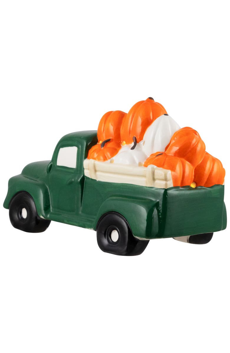 Northlight LED Lighted Pumpkin Hauling Vintage Truck Ceramic Fall Harvest Figure - 9.5", Alternate, color, 