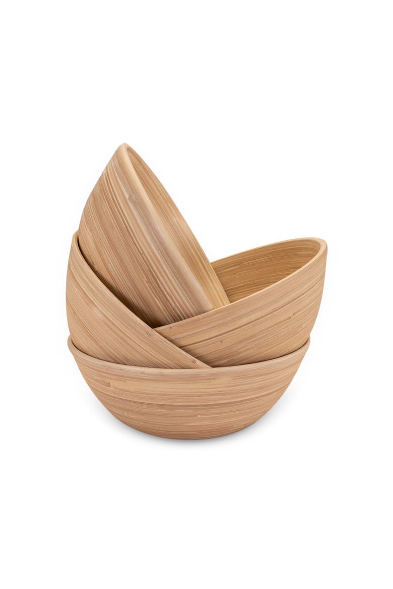 Salad Bowl Set, 8 Inch x 4, Alternate, color, Natural