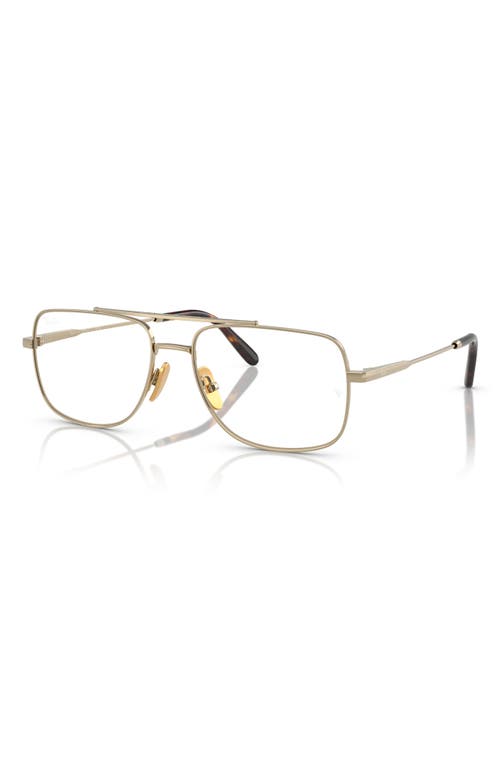 Ray Ban Ray-ban William Titanium 56mm Square Optical Glasses In Gold Flash