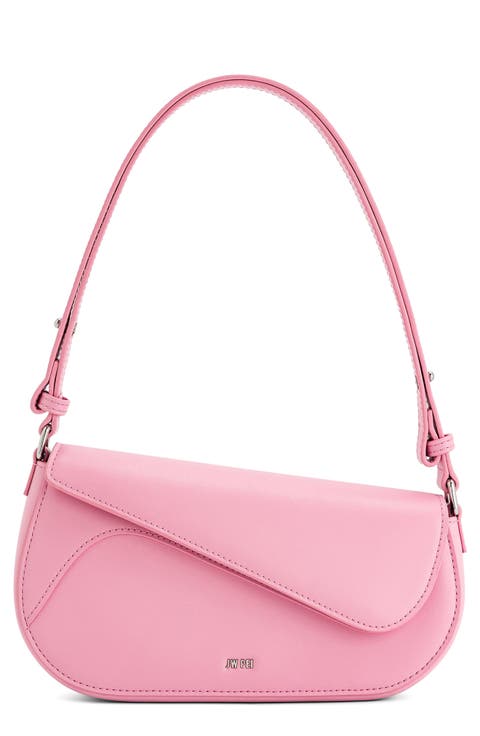 ショルダーバッグ・ポシェット DARK PINK LEATHER SHOULDER BAG Marc Jacobs The Snapshot Shoulder Bag Studded Saffiano